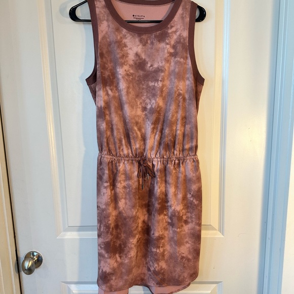 Athleta Rincon Evian Rose Pink Printed Marble Athletic Dress, size Small - Picture 3 of 9